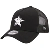 New Era Black Houston Astros A-frame 9forty Trucker Adjustable Hat In Black