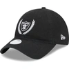 New Era Black Las Vegas Raiders Leaves 9twenty Adjustable Hat In Black