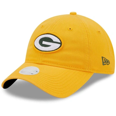 New Era Women's  Gold Green Bay Packers Core Classic 2.0 9twenty Adjustable Hat