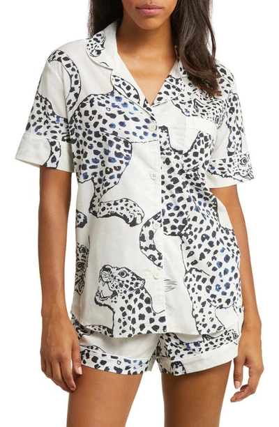 DESMOND & DEMPSEY PRINT COTTON SHORT PAJAMAS