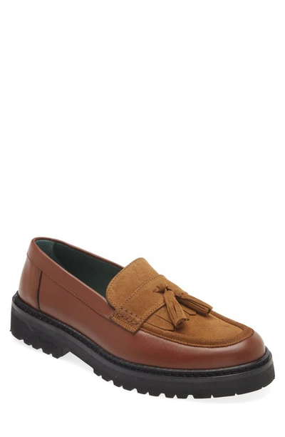 Vinny's Richee Penny Loafer In Brown/ Light Brown Suede