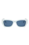 Dior Pacific S2u Blue Cat Eye Sunglasses In Shiny Light Blue / Blue