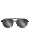 Dior N1i Pilot Sunglasses, 57mm In Gray/gray Mirrored Solid