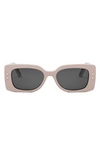 Dior Pacific S1u Rectangle-frame Sunglasses In Pink/gray Solid