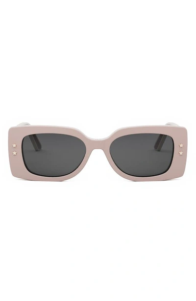 Dior Pacific S1u Rectangle-frame Sunglasses In Pink/gray Solid