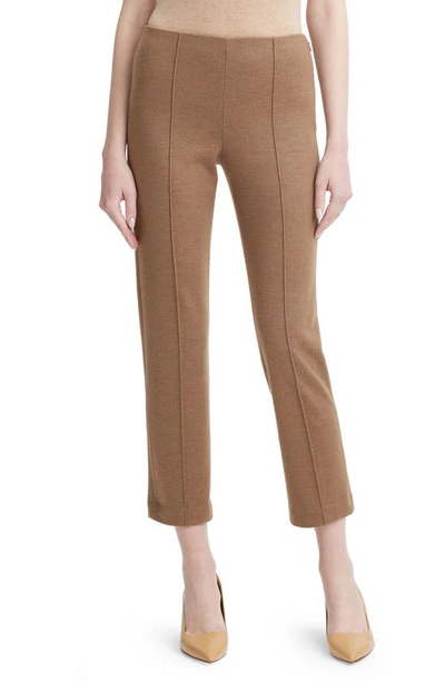Vince Mid-rise Stitched Wool Kick-flare Pants In Ristretto