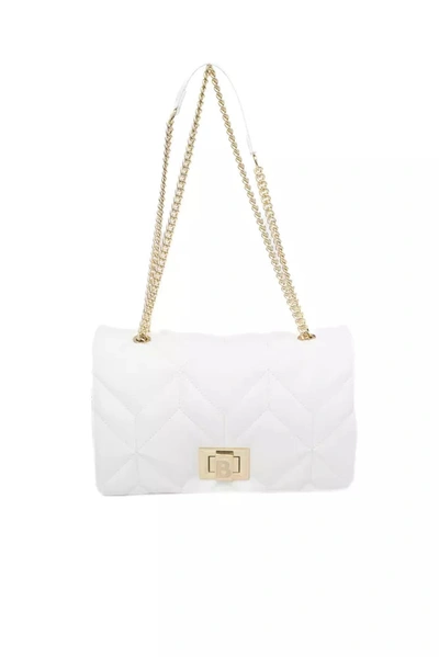 Baldinini Trend Beige Polyethylene Shoulder Bag In White