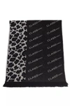 Cavalli Class Black Wool Scarf In Black