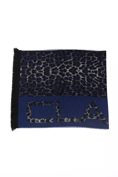 Cavalli Class Animalier Fantasy Logo Men's Scarf In Blue