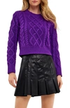 English Factory Women's Cable-knit Sweater In Purple