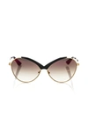 Frankie Morello Chic Butterfly-shaped Sunglasses In Glossy Women's In Black