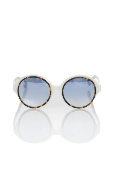Frankie Morello Chic Round Sunglasses With Turtle Women's Accents In White