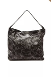 Pompei Donatella Gray Leather Shoulder Bag In Gray
