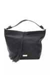 Pompei Donatella Chic Leather Shoulder Bag With Logo Women's Detailing In Gray