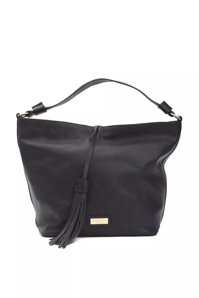 Pompei Donatella Chic Leather Shoulder Bag With Logo Women's Detailing In Gray