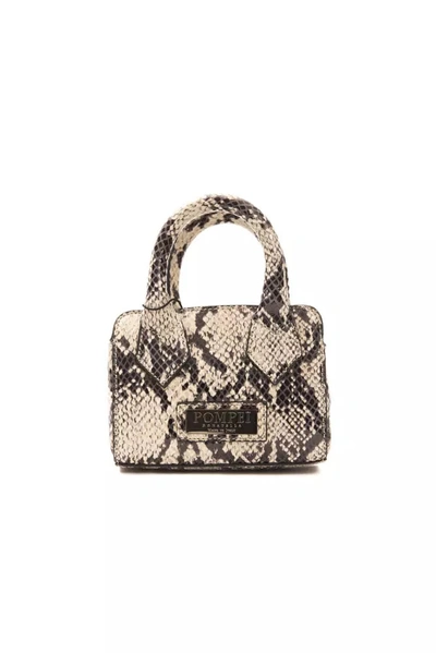 Pompei Donatella Logo-plaque Snake Texture Handbag In Grey