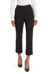 Theory Pintuck Tailored Ankle Straight Leg Trousers In Black