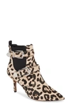 Linea Paolo Nikita Ii Genuine Calf Hair Bootie In White Black Leopard Calf Hair