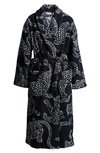 DESMOND & DEMPSEY PRINT TERRY CLOTH dressing gown