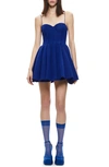 ALICE AND OLIVIA ADARA COTTON BLEND BUSTIER MINIDRESS