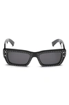 Moncler X Palm Angels Square-frame Sunglasses In Shiny Black / Smoke