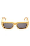Moncler X Palm Angels 53mm Rectangular Sunglasses In Shiny Yellow / Smoke