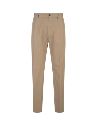 Dsquared2 Beige Straight Leg Trousers In Brown
