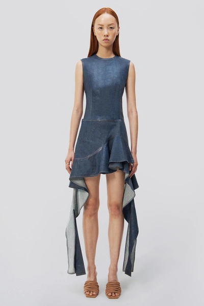 Jonathan Simkhai Sidonie Dress In Coated Indigo