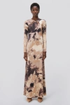 Simkhai Etta Gown In Macadamia Rock Crystal Print