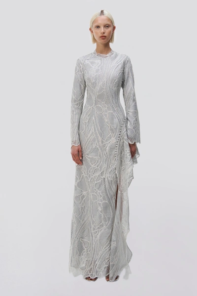 Jonathan Simkhai Alda Gown In Silver