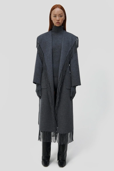 Jonathan Simkhai Carrie Coat In Grey Melange