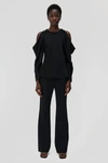 Simkhai Marisa Cold-shoulder Open-back Satin Top In Black