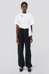 Simkhai Joline Wrap Tie T-shirt In Optic White In Washed Black