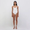 Simkhai Noa Belted One-piece Swimsuit In White