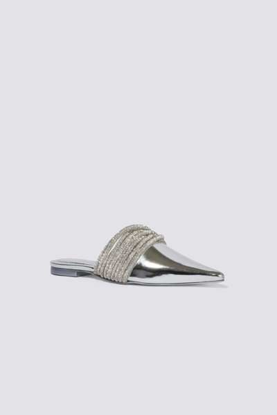 Jonathan Simkhai Lian Flat Mule In Silver