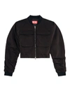 Diesel Cropped Bomber Jacket In Black