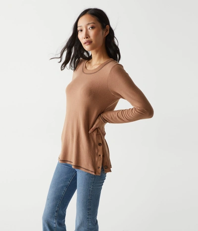 Michael Stars Anina Tunic With Stitching In Camel