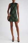 Alaïa Snake-effect Knit Minidress In Green