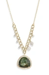 MEIRA T OPAL & DIAMOND PENDANT NECKLACE