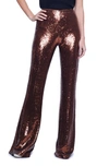 L AGENCE HONOR SEQUIN FLARE LEG PANTS