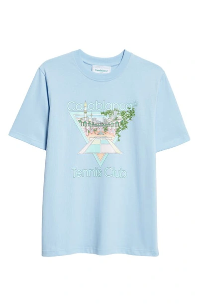 Casablanca Tennis Club Icon Organic Cotton Graphic T-shirt In Blue