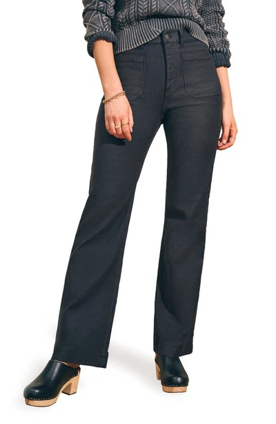 Faherty Stretch Terry Patch Pocket Pants In Washed Black