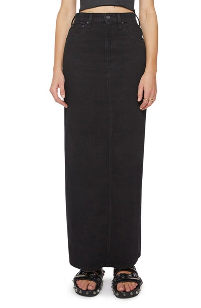 Mother The Candy Stick Denim Maxi Skirt In Black