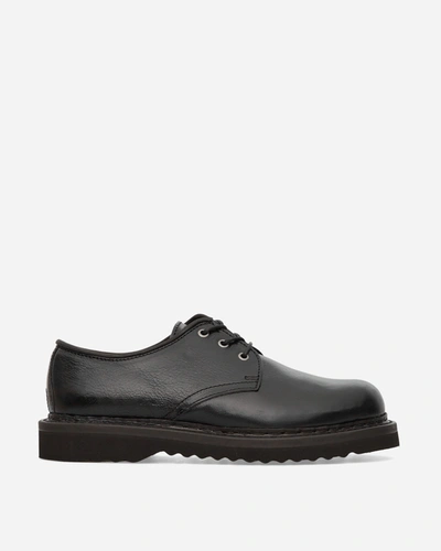 Our Legacy Trampler Crinkled-leather Derby Shoes In Black