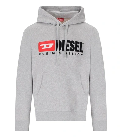 Diesel Denim Division Hoodie In Grey