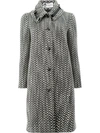 LANVIN tweed style buckle detail collar coat,RWCO109K3618A1712158014