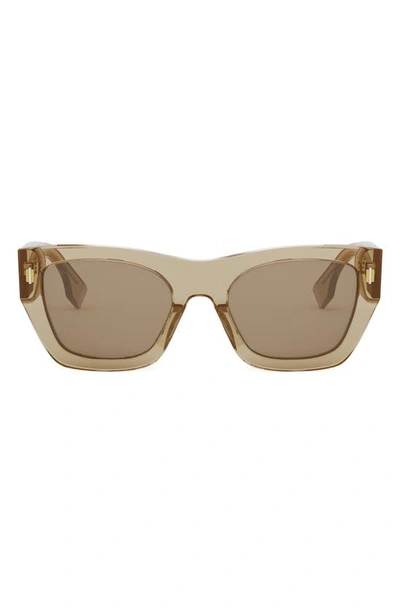 Fendi Roma Acetate Cat-eye Sunglasses In Shiny Beige / Brown