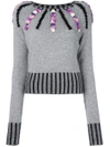 OLYMPIA LE-TAN OLYMPIA LE-TAN CASHMERE MARGOT EMBROIDERED SWEATER - GREY,PF17RKSW00112006755