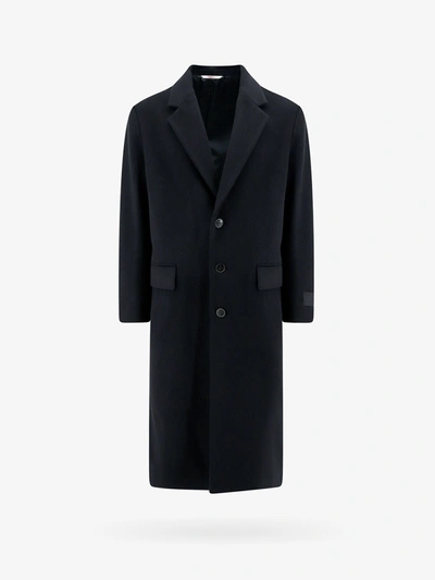 Valentino Velour Coat In Black