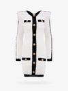 Balmain Contrasting-trim Bouclé Minidress In White